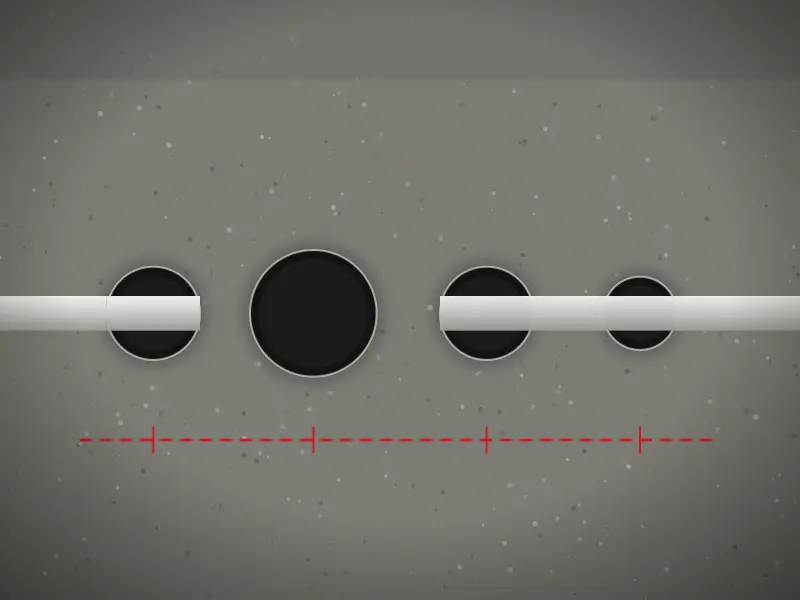 Illustration: row of clean circular core-cut openings in a concrete wall for service pipes